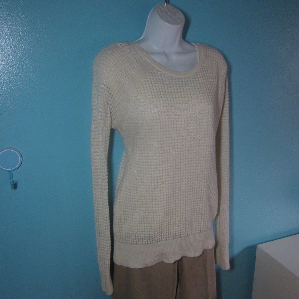 Vince Womens Size L Cream Tufted Cashmere Pullover Sweater 38" Bust